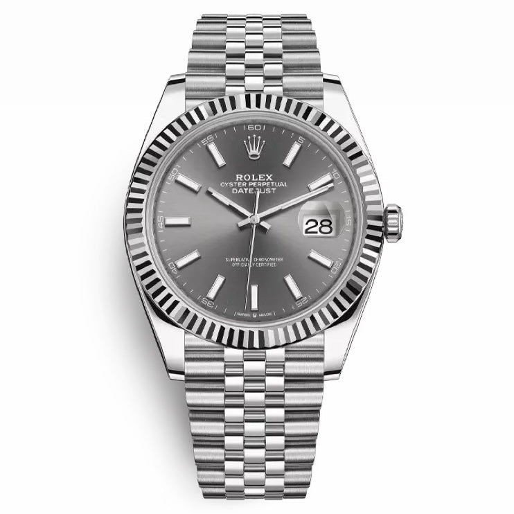 Orologio Rolex datejust 116334 Slate-Dia cinturino in acciaio inox jubilee, presentato in scatola rolex.