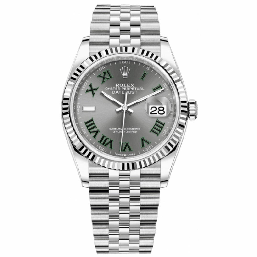 Orologio Rolex Datejust Wimbledon cinturino in acciaio inox jubilee, presentato in scatola rolex