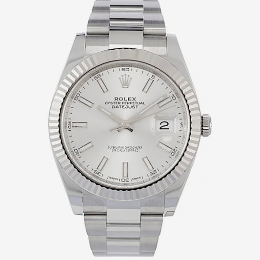 Orologio Rolex Datejust 41 mm oyster cinturino in acciaio inox jubilee, presentato in scatola rolex.