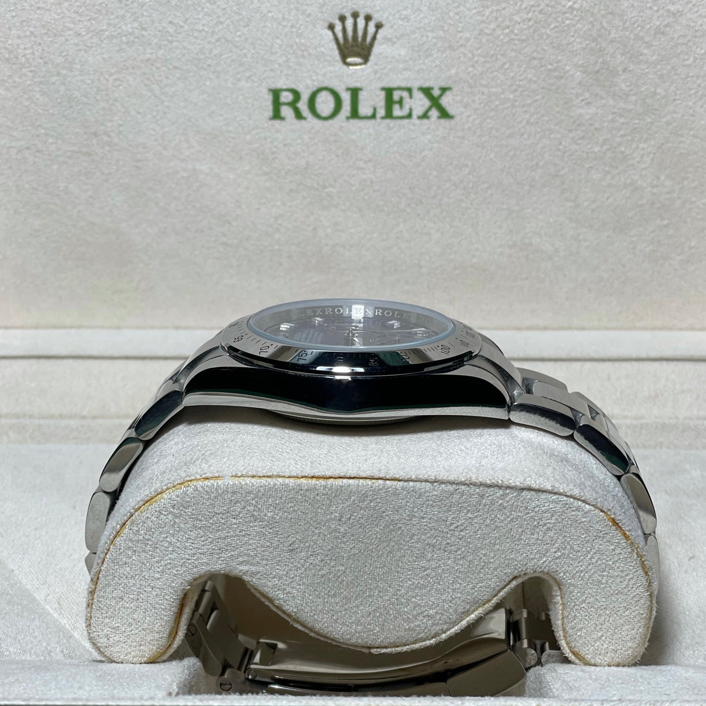 Orologio Rolex Daytona Blu 40 mm cinturino acciaio inox, presentato in scatola rolex.