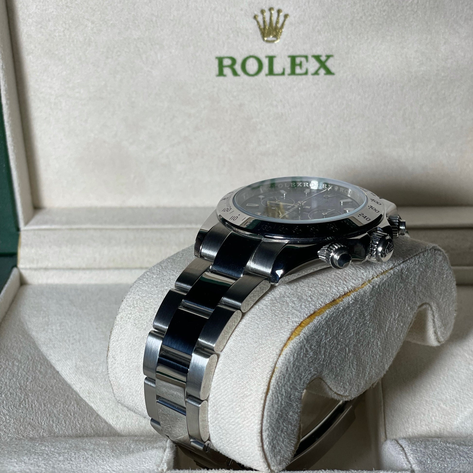 Orologio Rolex Daytona Blu 40 mm cinturino acciaio inox, presentato in scatola rolex.